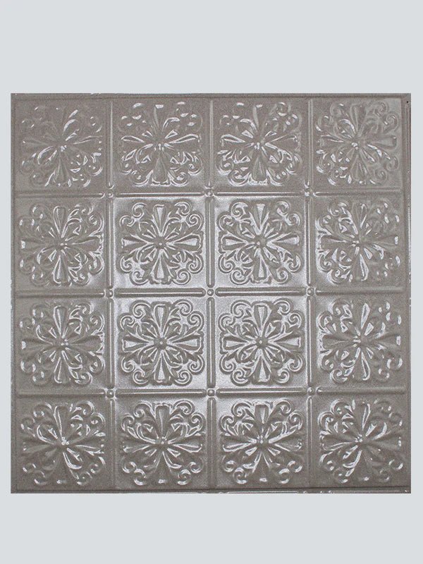 Metal Ceiling Tiles | Pattern 127 | Parisian Floral - Driftwood - Metal Ceiling Express