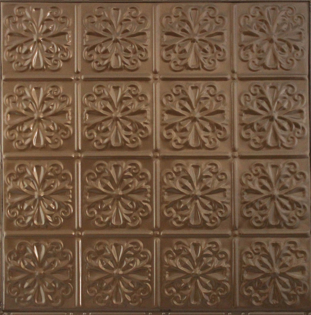 Metal Ceiling Tiles | Pattern 127 | Parisian Floral - U.S. Bronze - Metal Ceiling Express