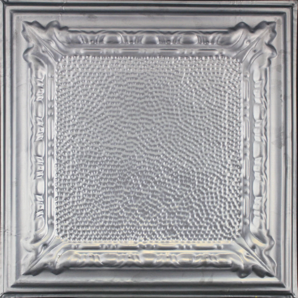 Metal Ceiling Tiles | Pattern 128 | Peened Frame - Aluminum - Metal Ceiling Express