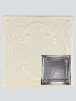 Metal Ceiling Tiles | Pattern 128 | Peened Frame - Cream - Metal Ceiling Express