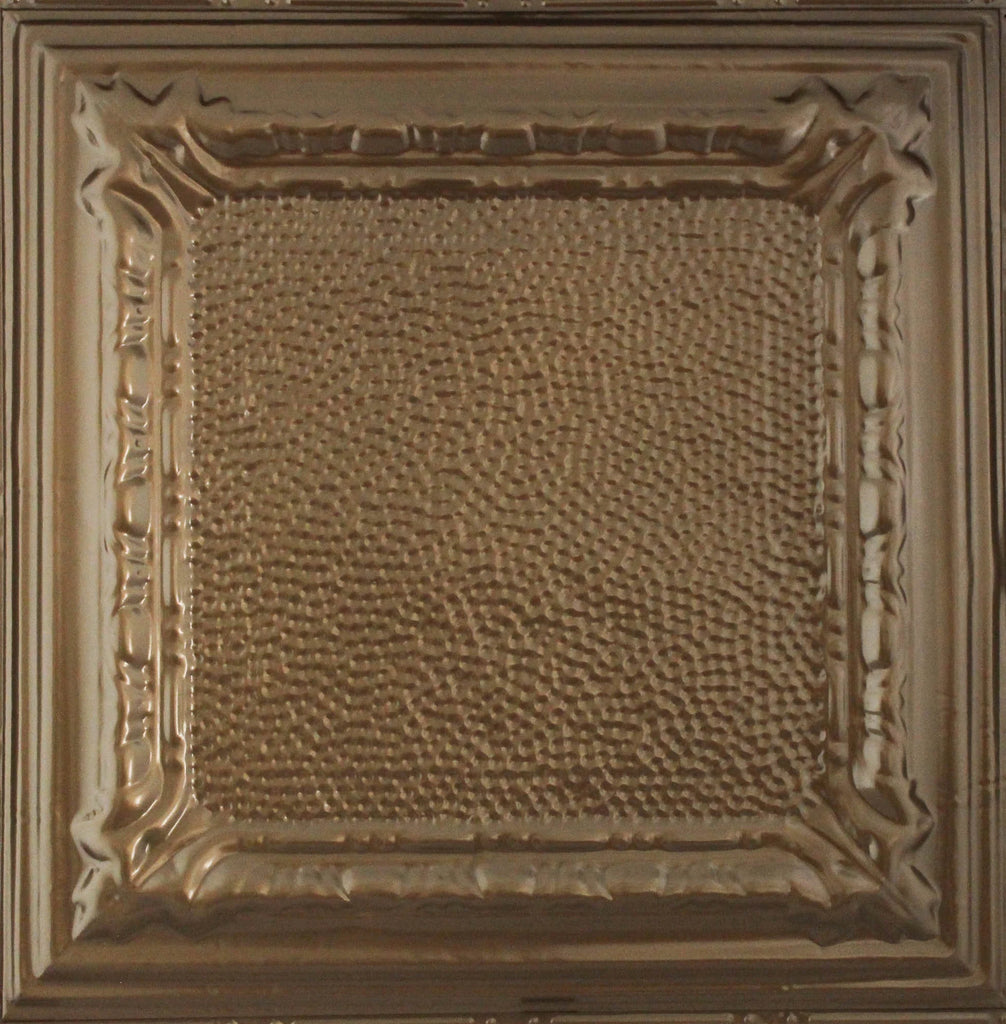 Metal Ceiling Tiles | Pattern 128 | Peened Frame - U.S. Bronze - Metal Ceiling Express