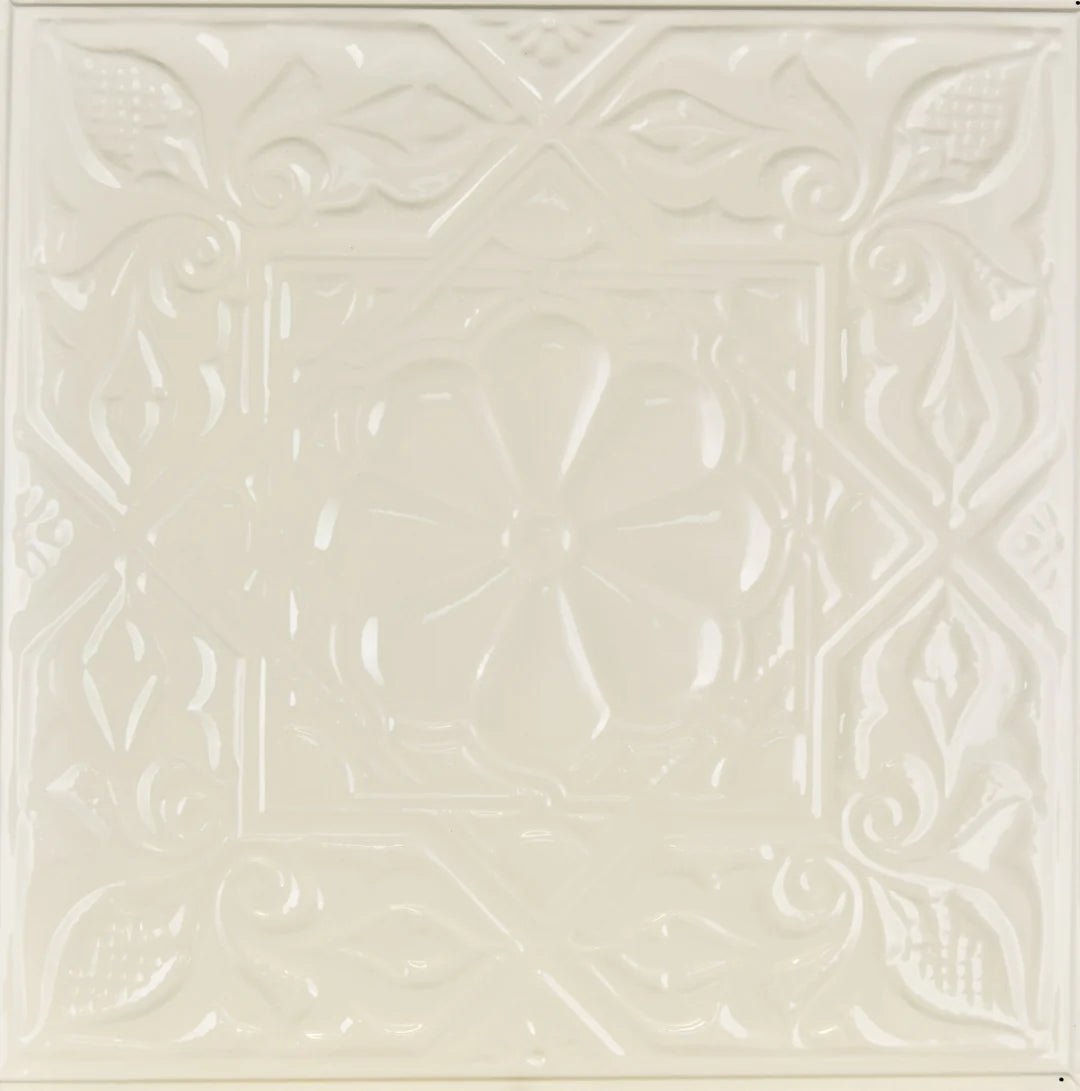 Metal Ceiling Tiles | Pattern 129 | Artisan Medallion - Cream - Metal Ceiling Express