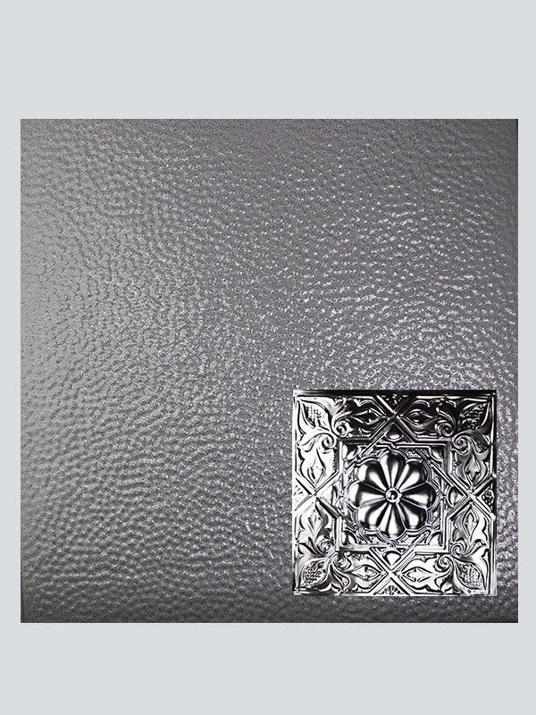 Metal Ceiling Tiles | Pattern 129 | Artisan Medallion - Steel Vein - Metal Ceiling Express