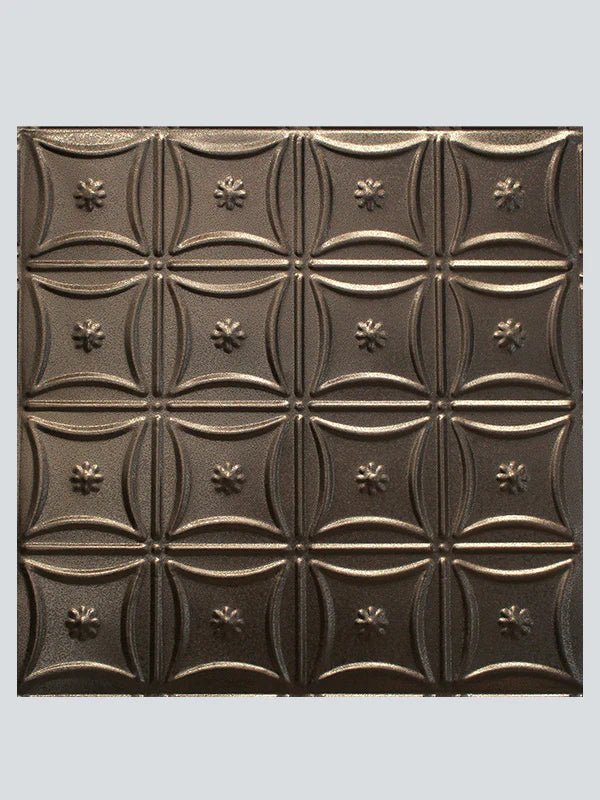 Metal Ceiling Tiles | Pattern 130 | Sixteen Flowers - Copper Vein - Metal Ceiling Express