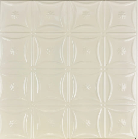 Metal Ceiling Tiles | Pattern 130 | Sixteen Flowers - Cream - Metal Ceiling Express