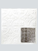 Metal Ceiling Tiles | Pattern 130 | Sixteen Flowers - Gloss White - Metal Ceiling Express