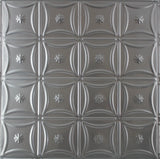 Metal Ceiling Tiles | Pattern 130 | Sixteen Flowers - Gun Metal Grey - Metal Ceiling Express