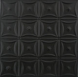 Metal Ceiling Tiles | Pattern 130 | Sixteen Flowers - Matte Black - Metal Ceiling Express