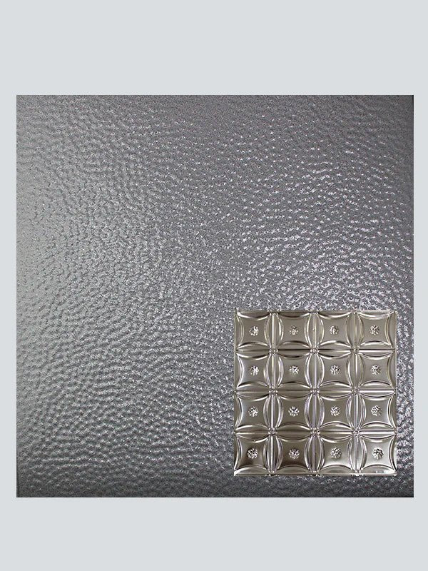 Metal Ceiling Tiles | Pattern 130 | Sixteen Flowers - Steel Vein - Metal Ceiling Express