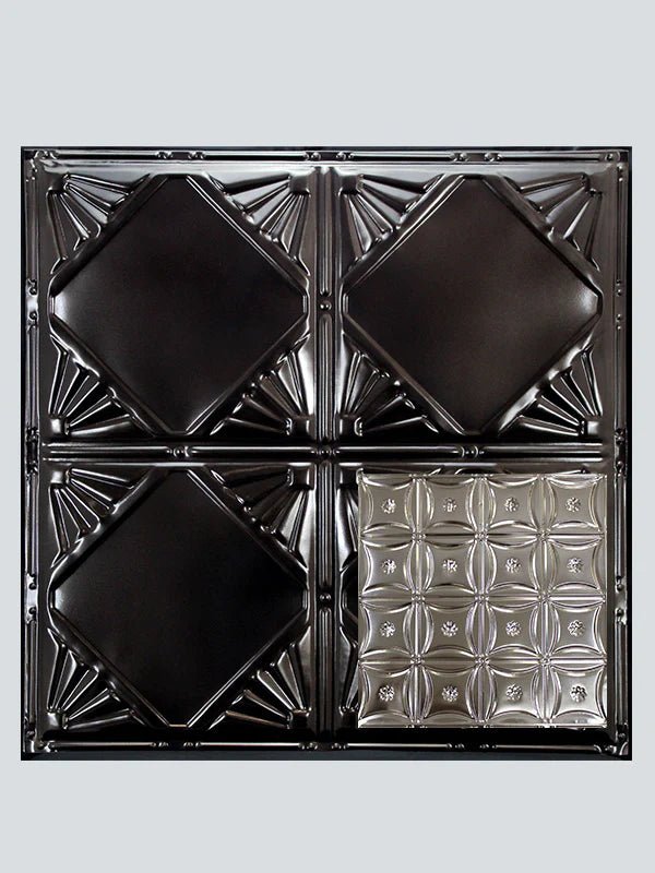 Metal Ceiling Tiles | Pattern 131 | Sixteen Diamonds - Transparent Black - Metal Ceiling Express