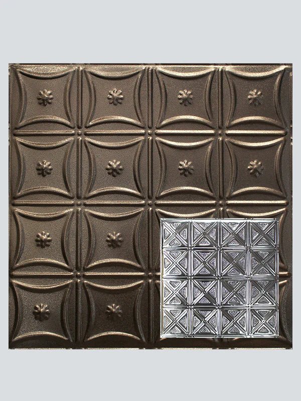 Metal Ceiling Tiles | Pattern 131 | Sixteen Diamonds - Copper Vein - Metal Ceiling Express