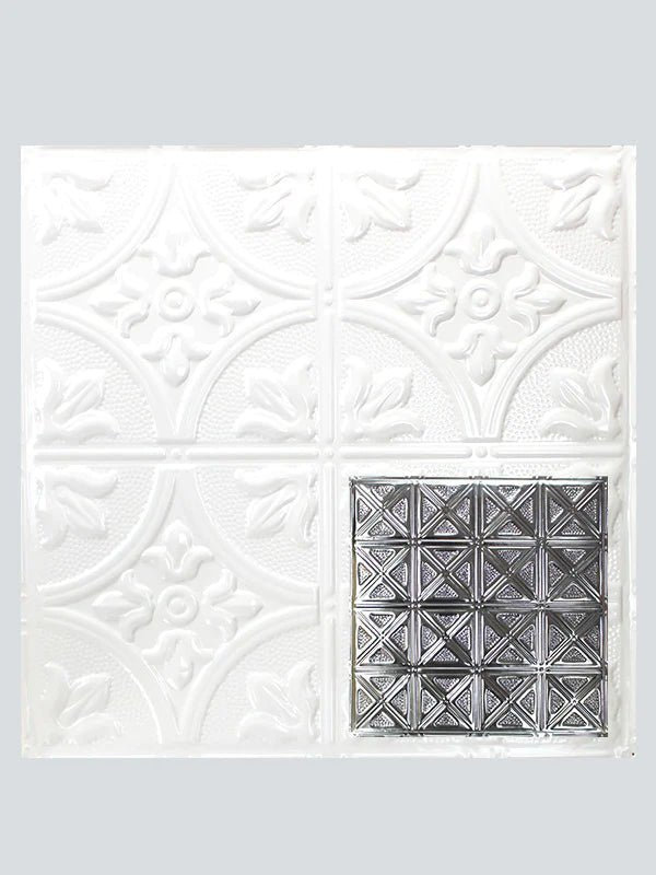 Metal Ceiling Tiles | Pattern 131 | Sixteen Diamonds - Gloss White - Metal Ceiling Express