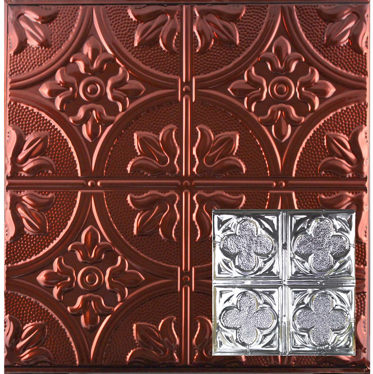 Metal Ceiling Tiles | Pattern 134 | Four Leaf Clover - Antique Bronze - Metal Ceiling Express