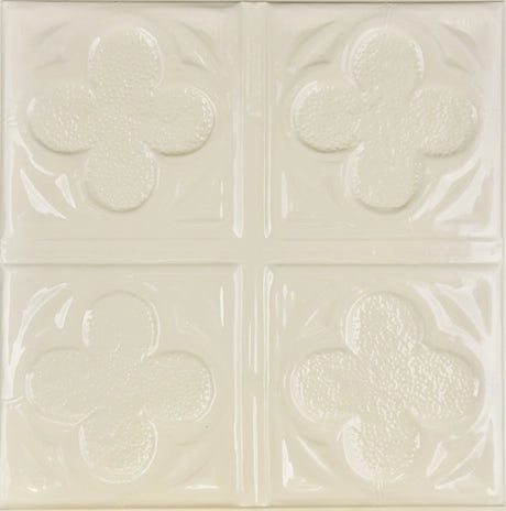 Metal Ceiling Tiles | Pattern 134 | Four Leaf Clover - Cream - Metal Ceiling Express