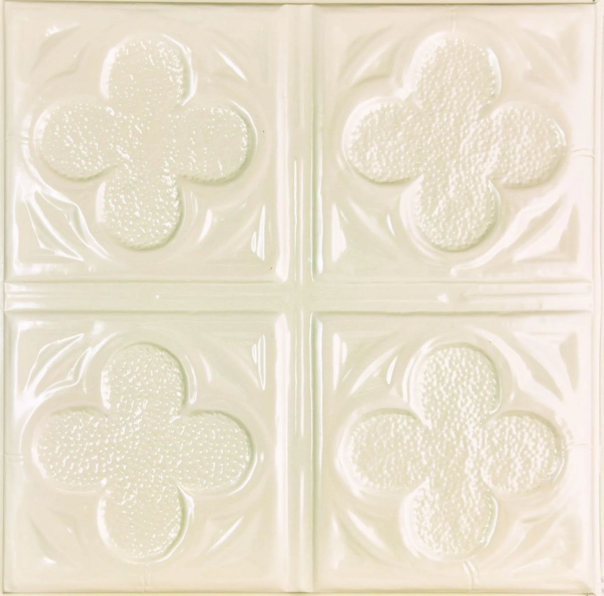 Metal Ceiling Tiles | Pattern 134 | Four Leaf Clover - Crisp Linen - Metal Ceiling Express