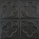 Metal Ceiling Tiles | Pattern 134 | Four Leaf Clover - Matte Black - Metal Ceiling Express