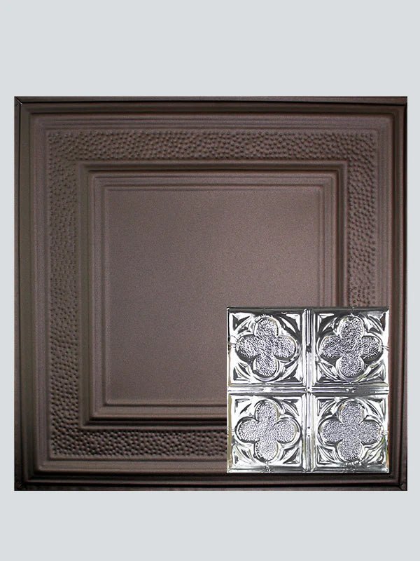 Metal Ceiling Tiles | Pattern 134 | Four Leaf Clover - Oil-Rubbed Bronze - Metal Ceiling Express