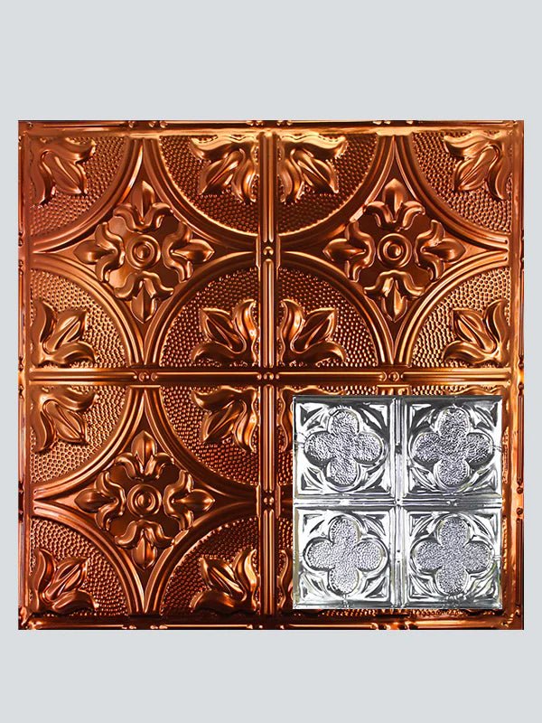 Metal Ceiling Tiles | Pattern 134 | Four Leaf Clover - Transparent Copper - Metal Ceiling Express