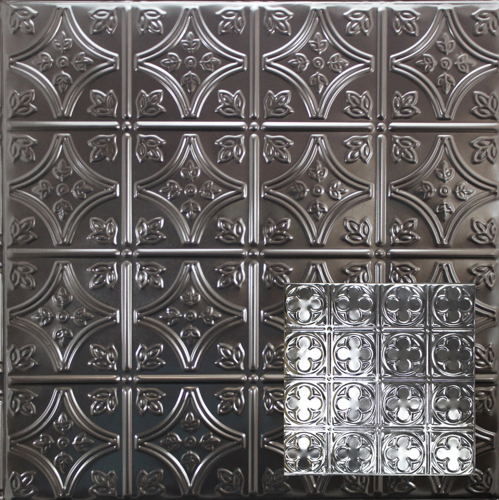 Metal Ceiling Tiles | Pattern 135 | Sixteen Mini Clovers - Candy Haze Black - Metal Ceiling Express