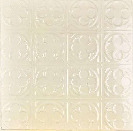Metal Ceiling Tiles | Pattern 135 | Sixteen Mini Clovers - Cream - Metal Ceiling Express