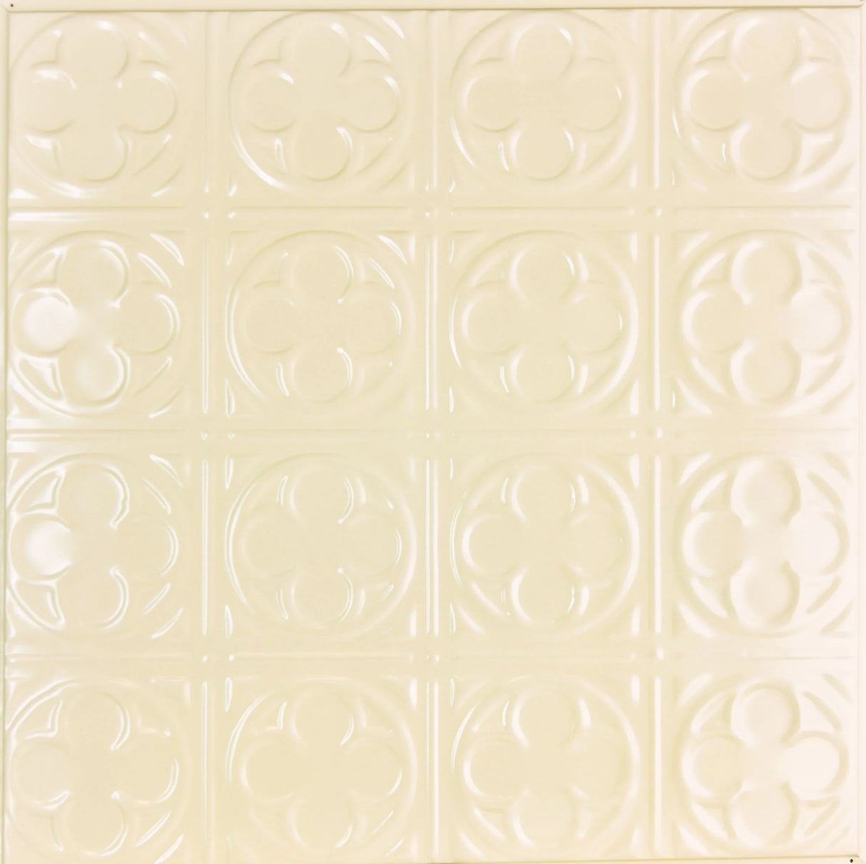 Metal Ceiling Tiles | Pattern 135 | Sixteen Mini Clovers - Crisp Linen - Metal Ceiling Express