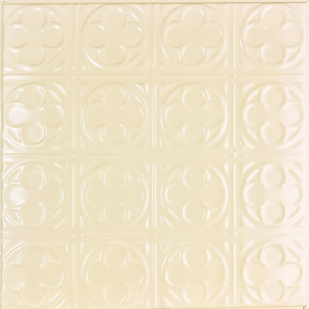 Metal Ceiling Tiles | Pattern 135 | Sixteen Mini Clovers - Crisp Linen - Metal Ceiling Express