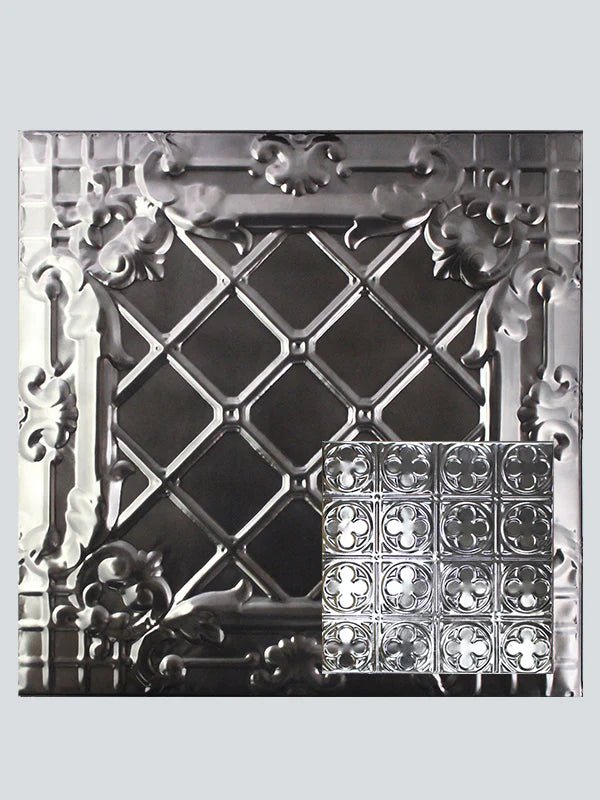 Metal Ceiling Tiles | Pattern 135 | Sixteen Mini Clovers - Smoke - Metal Ceiling Express