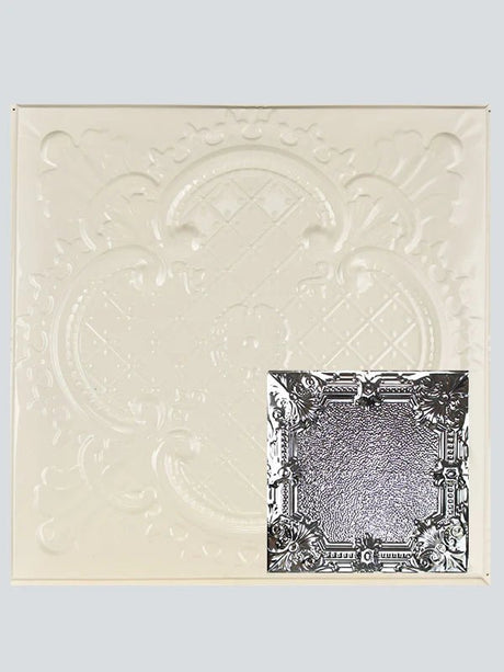 Metal Ceiling Tiles | Pattern 136 | Pebble Renaissance - Cream - Metal Ceiling Express