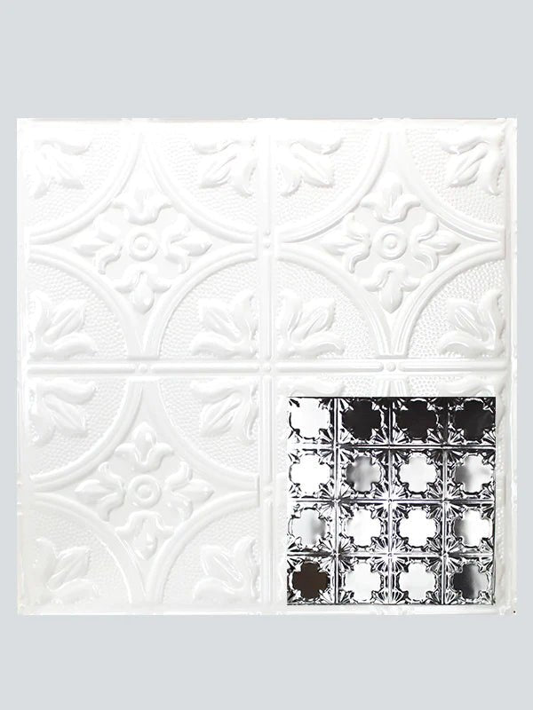 Metal Ceiling Tiles | Pattern 137 | Gothic Prominence - Gloss White - Metal Ceiling Express