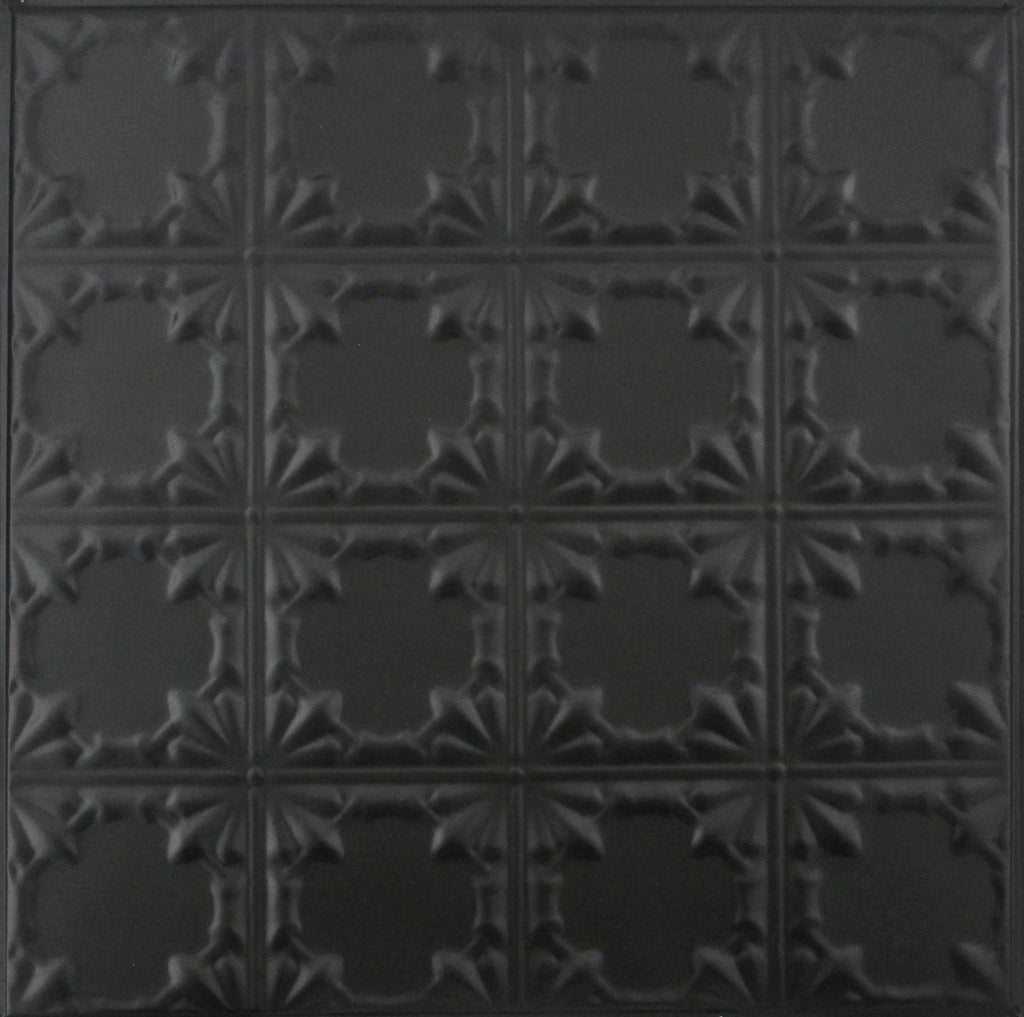 Metal Ceiling Tiles | Pattern 137 | Gothic Prominence - Matte Black - Metal Ceiling Express