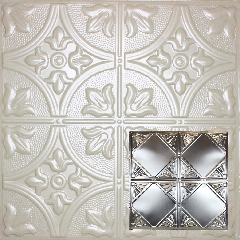 Metal Ceiling Tiles | Pattern 118 | Color: Antique White | Size: 24" x 24" - Wall & Ceiling Tiles - Metal Ceiling Express