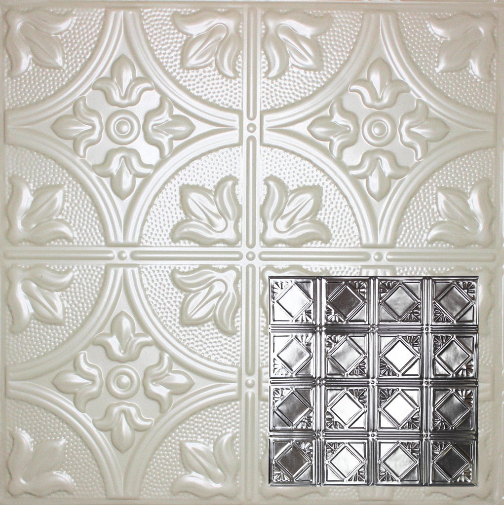 Metal Ceiling Tiles | Pattern 119 | Color: Antique White | Size: 24" x 24" - Wall & Ceiling Tiles - Metal Ceiling Express