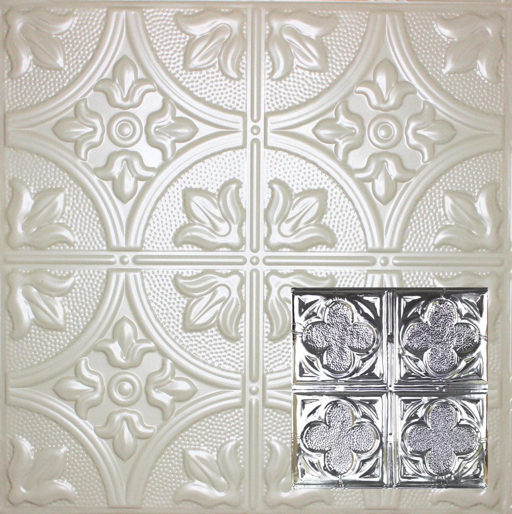 Metal Ceiling Tiles | Pattern 134 | Color: Antique White | Size: 24" x 24" - Wall & Ceiling Tiles - Metal Ceiling Express