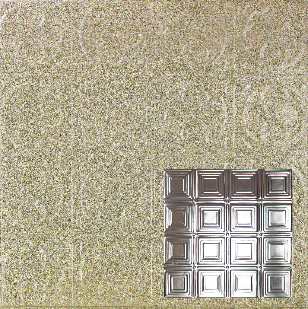 Metal Ceiling Tiles | Pattern 120 | Sixteen Mini Squares - Clay Vein - Metal Ceiling Express
