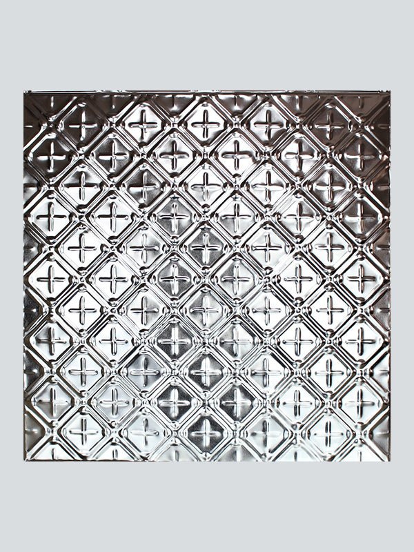Metal Ceiling Tiles | Pattern Cross Hatch Filler closeup | Color: Two Sided Clear Coat | Size: 24" x 24" - Wall & Ceiling Tiles - Metal Ceiling Express