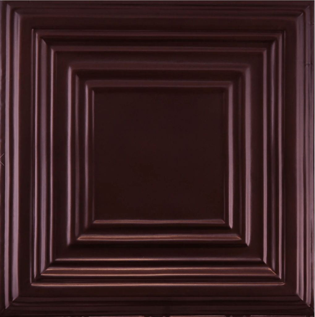 Metal Ceiling Tiles | Pattern 115 | Framed Gallery - Maple Bronze - Metal Ceiling Express