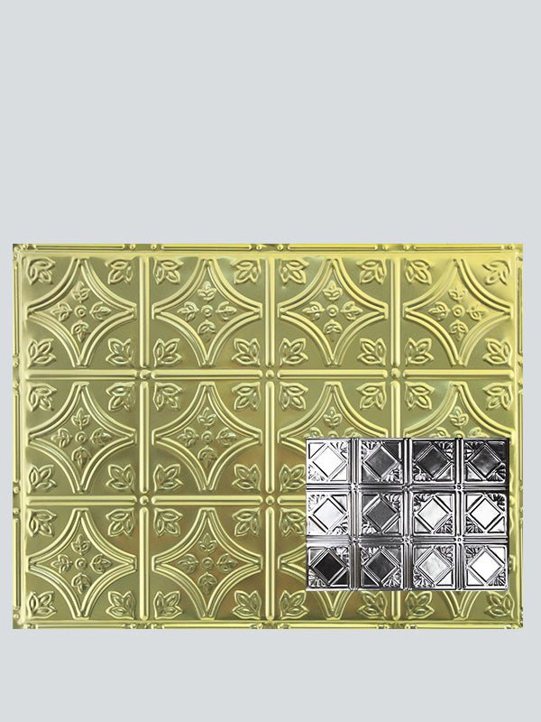 Metal Ceiling Backsplash Tiles - Pattern 119b - Color: Antique Clear - Size: 18" x 24" - Wall & Ceiling Tiles - Metal Ceiling Express