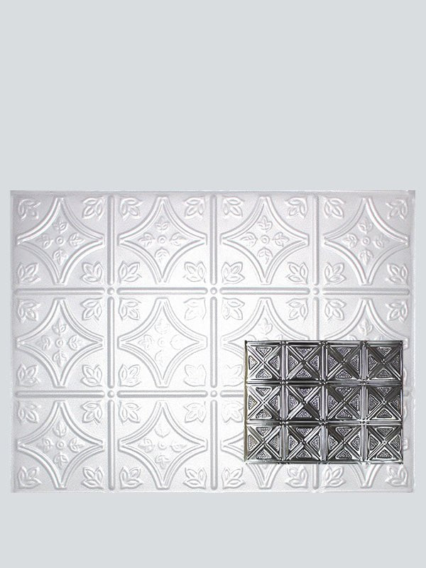 Metal Ceiling Backsplash Tiles - Pattern 131b - Color: Arctic Shimmer - Size: 18" x 24" - Wall & Ceiling Tiles - Metal Ceiling Express