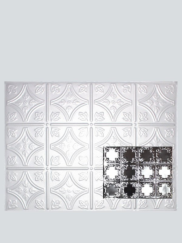 Metal Ceiling Backsplash Tiles - Pattern 137b - Color: Arctic Shimmer - Size: 18" x 24" - Wall & Ceiling Tiles - Metal Ceiling Express