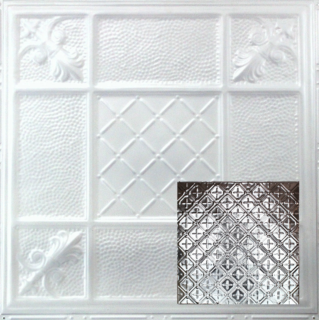 Metal Ceiling Tiles | Cross Hatch Filler - Arctic Shimmer - Metal Ceiling Express