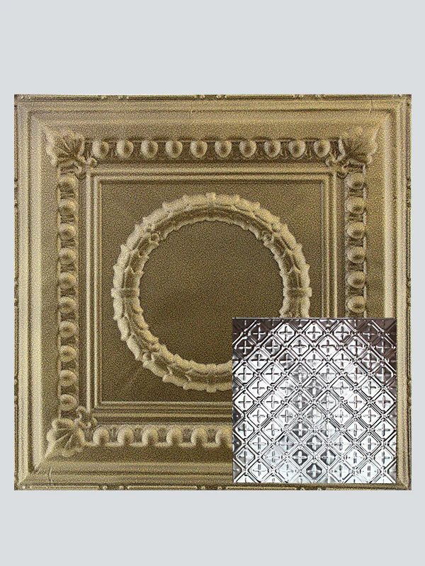 Metal Ceiling Tiles | Cross Hatch Filler - Gold Vein - Metal Ceiling Express