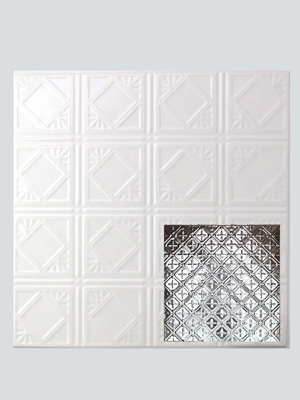 Metal Ceiling Tiles | Cross Hatch Filler - Satin White - Metal Ceiling Express