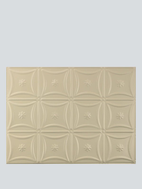 Metal Ceiling Backsplash Tiles - Pattern 130b - Color: Creamy White Satin - Size: 18" x 24" - Wall & Ceiling Tiles - Metal Ceiling Express
