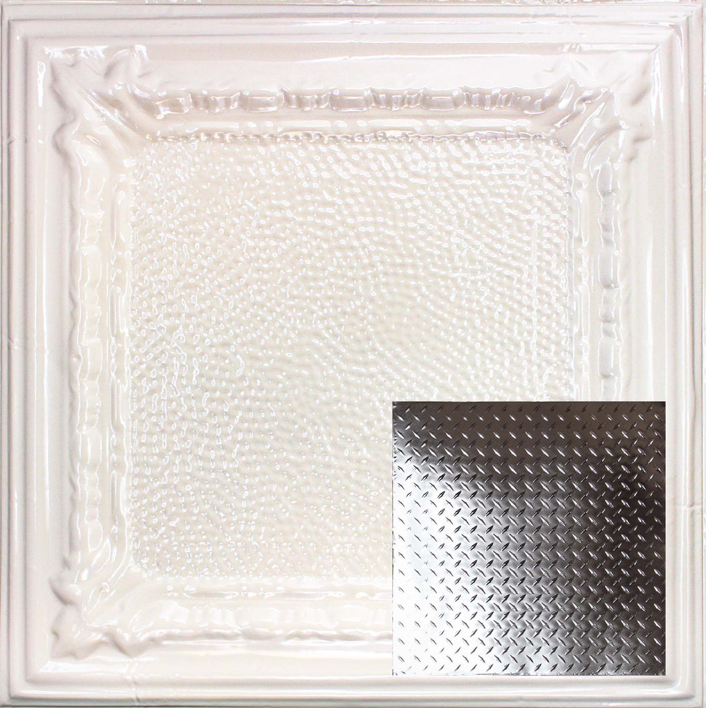 Metal Ceiling Tiles | Diamond Plate - Almond - Metal Ceiling Express