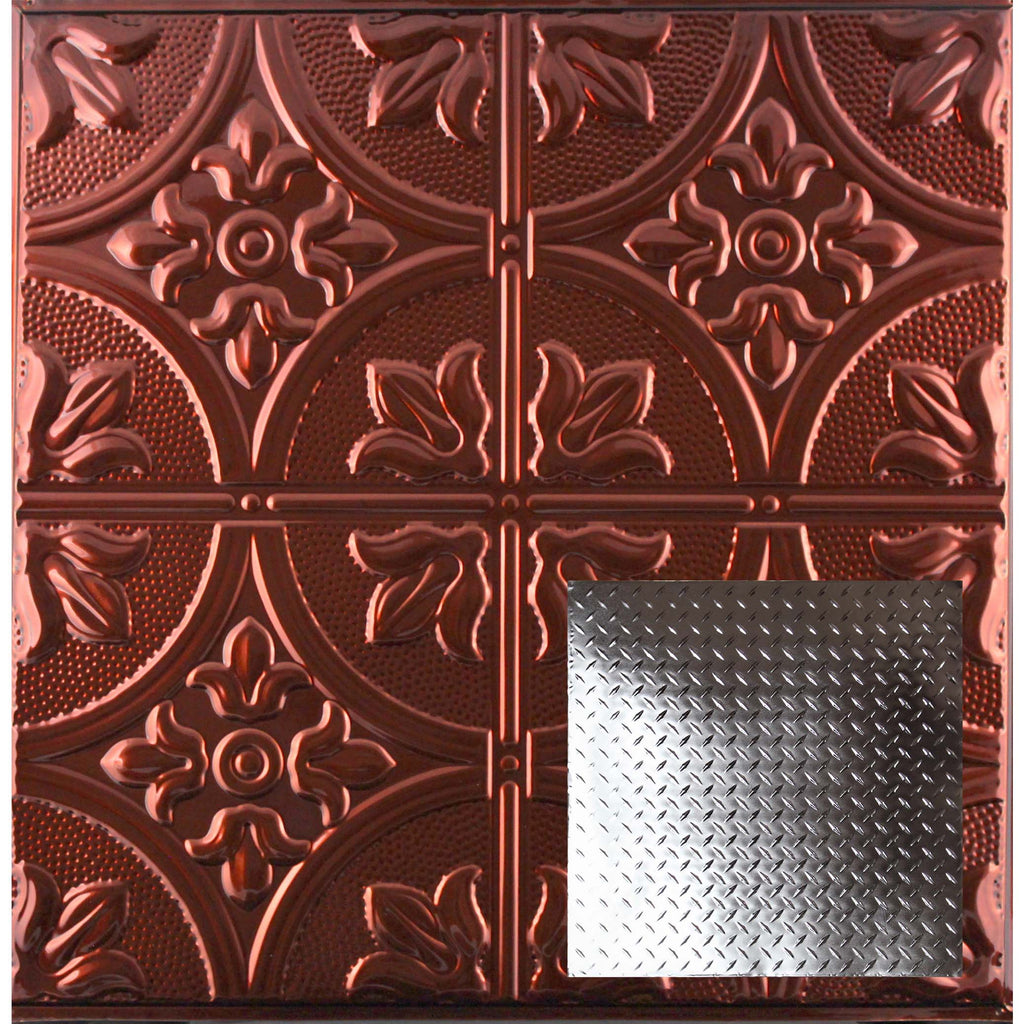 Metal Ceiling Tiles | Diamond Plate - Antique Bronze - Metal Ceiling Express