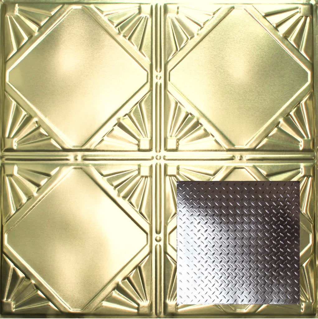 Metal Ceiling Tiles | Diamond Plate - Antique Clear - Metal Ceiling Express