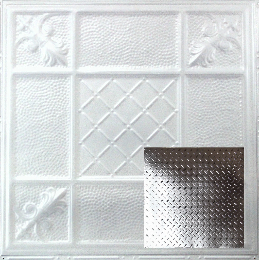 Metal Ceiling Tiles | Diamond Plate - Arctic Shiver - Metal Ceiling Express
