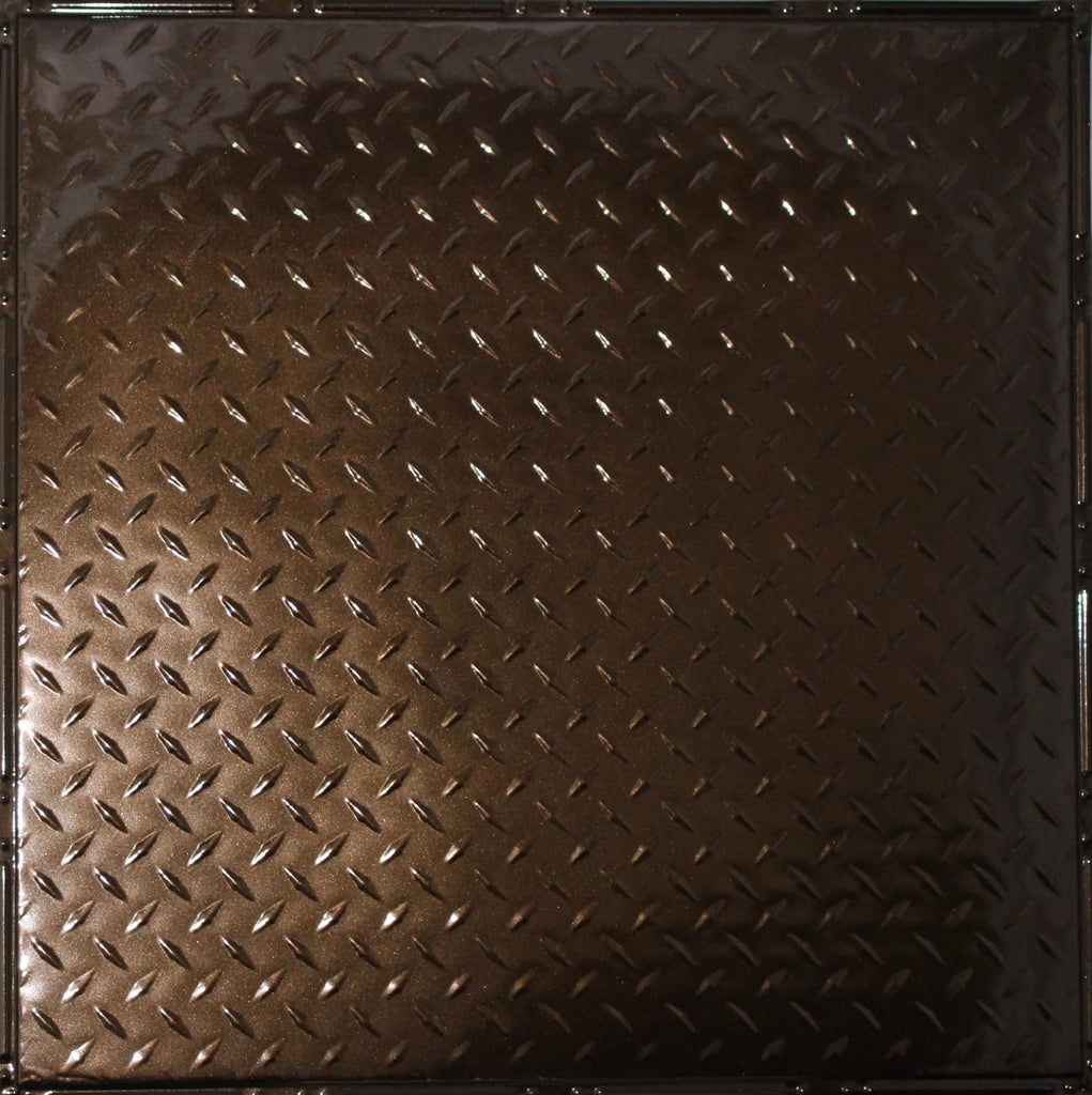 Metal Ceiling Tiles | Diamond Plate - Bronze Burst - Metal Ceiling Express