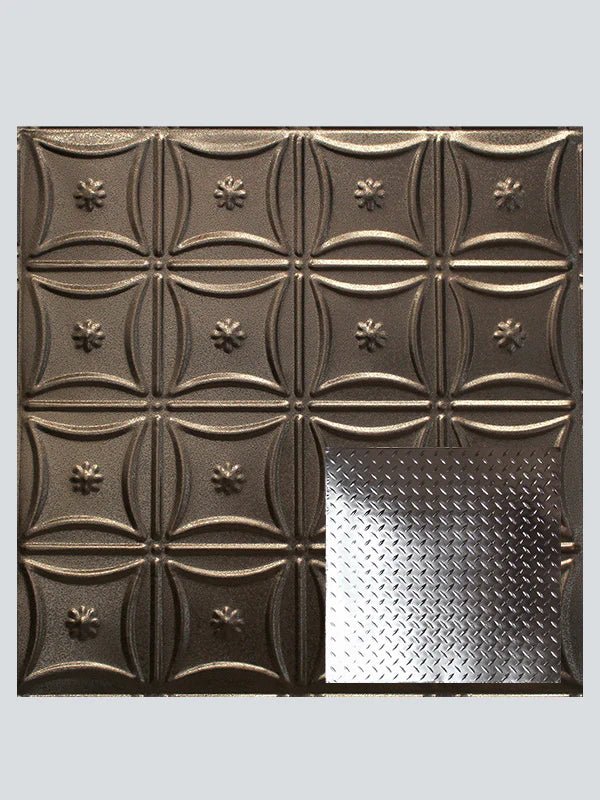Metal Ceiling Tiles | Diamond Plate - Copper Vein - Metal Ceiling Express