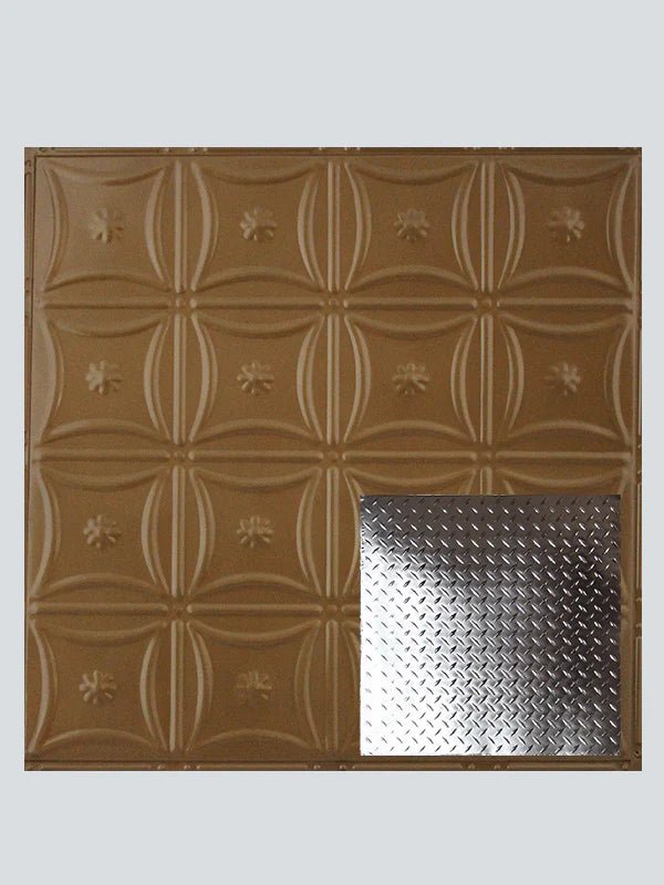 Metal Ceiling Tiles | Diamond Plate - Honey Bronze - Metal Ceiling Express